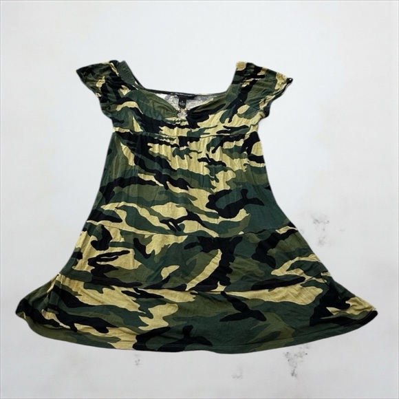 INC Size M Camouflage Camo Tunic Top Gold Ring R$59 - Picture 9 of 9